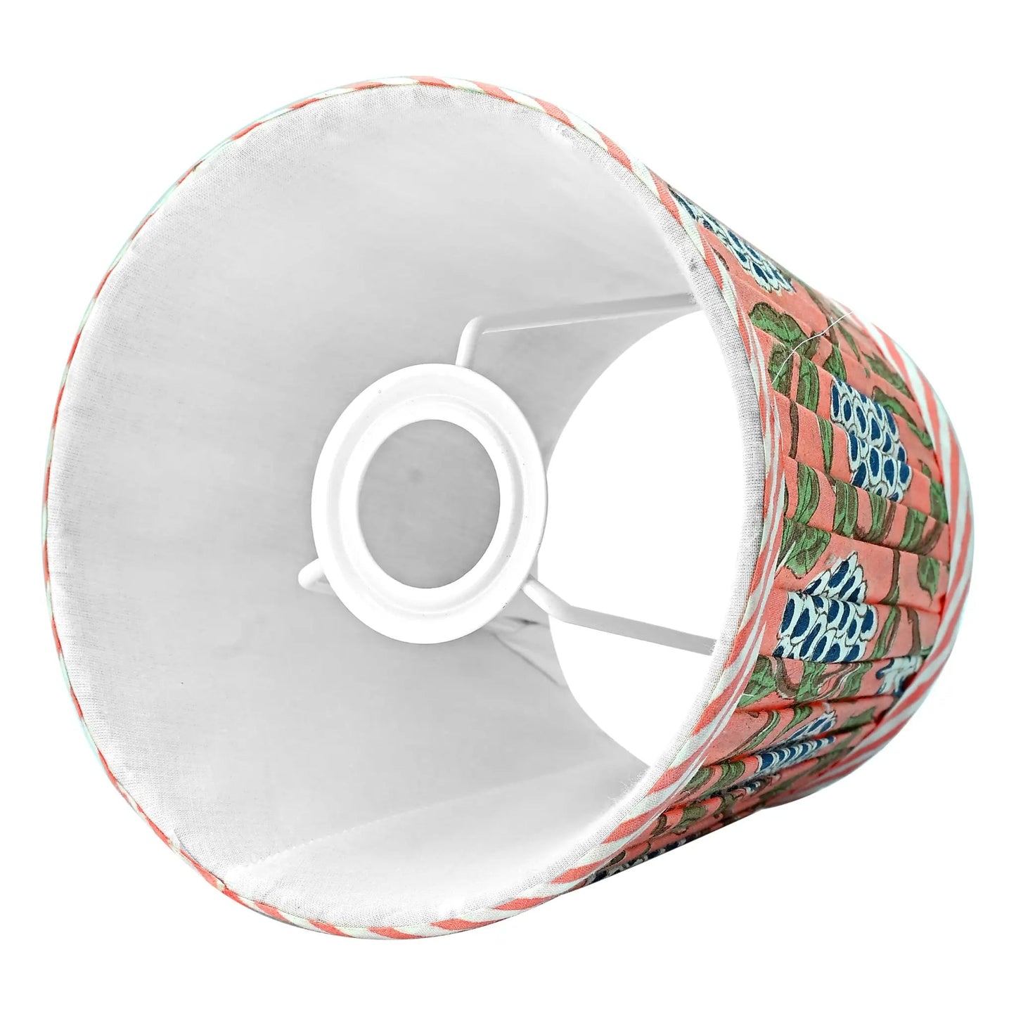 Lampshade with floral pattern on a white background