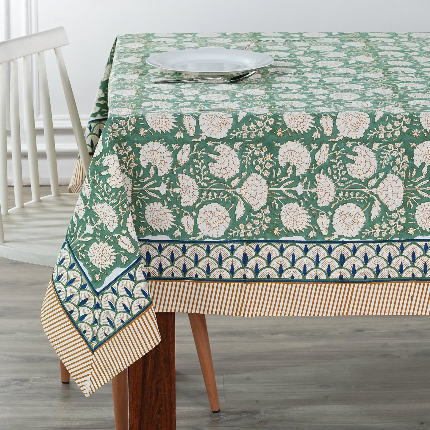 Old Moss Green Tablecloth