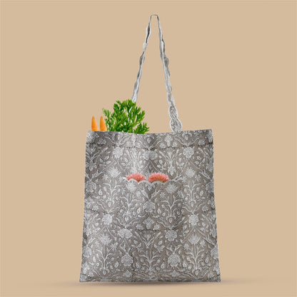 Taupe and Off White Tote Bags