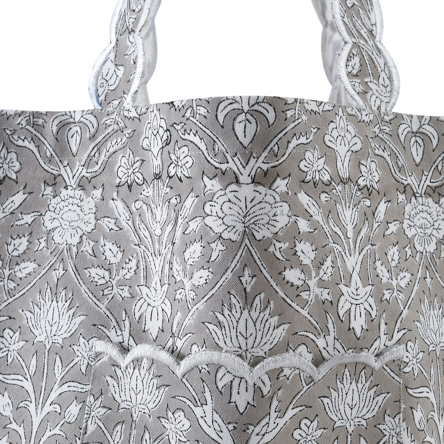 Taupe and Off White Tote Bags