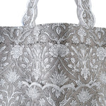 Taupe and Off White Tote Bags