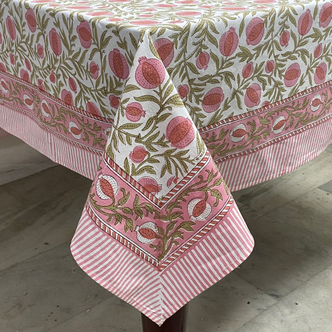 Blush Pink Pomegranate Square Tablecloth