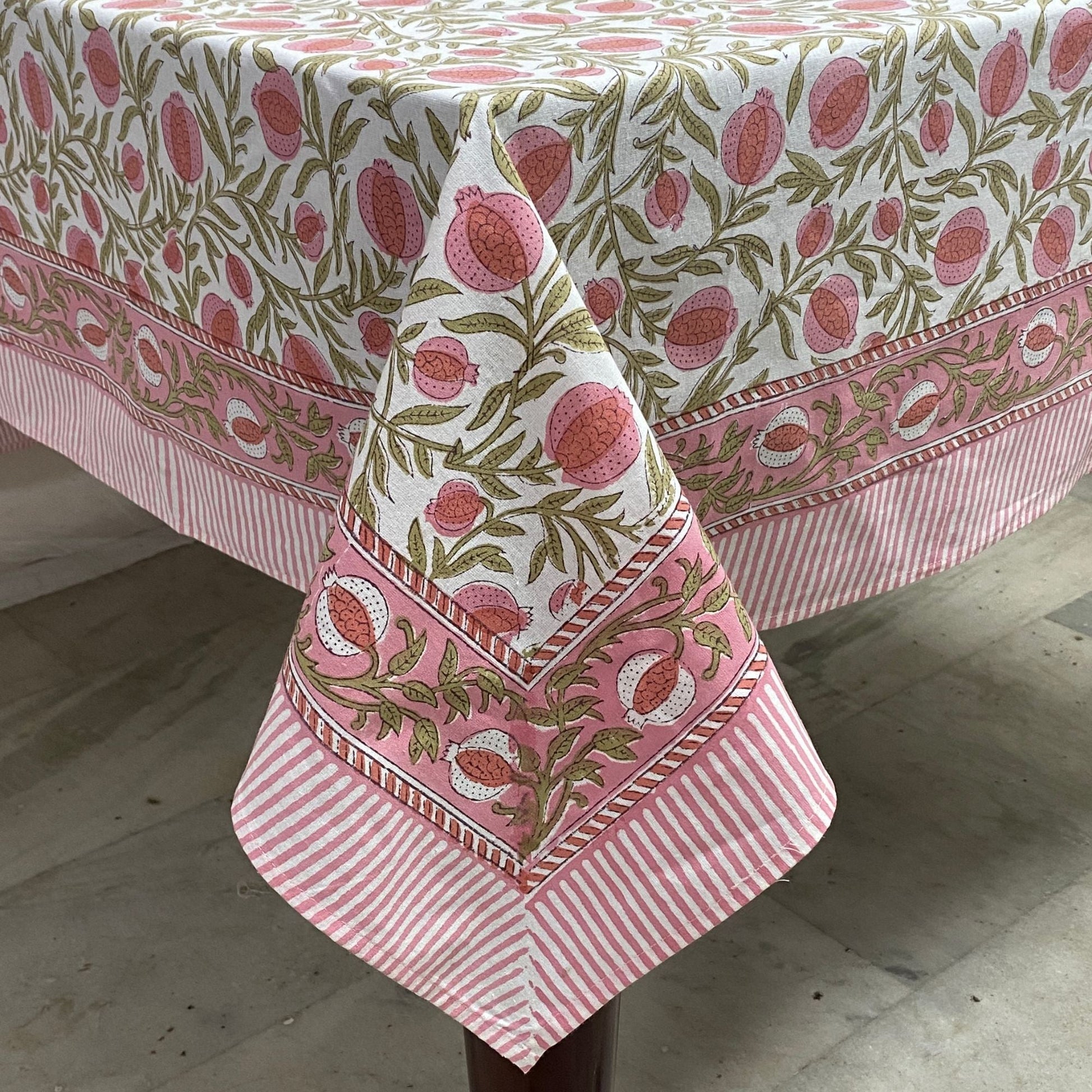 Blush Pink Pomegranate Square Tablecloth