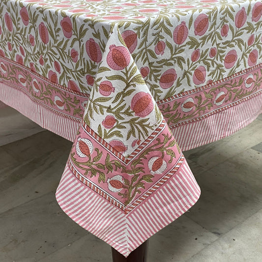 Blush Pink Pomegranate Square Tablecloth