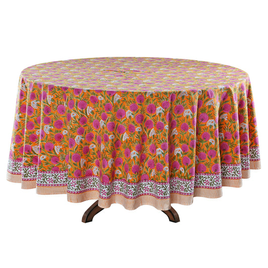 Tangerine Orange Round Tablecloth