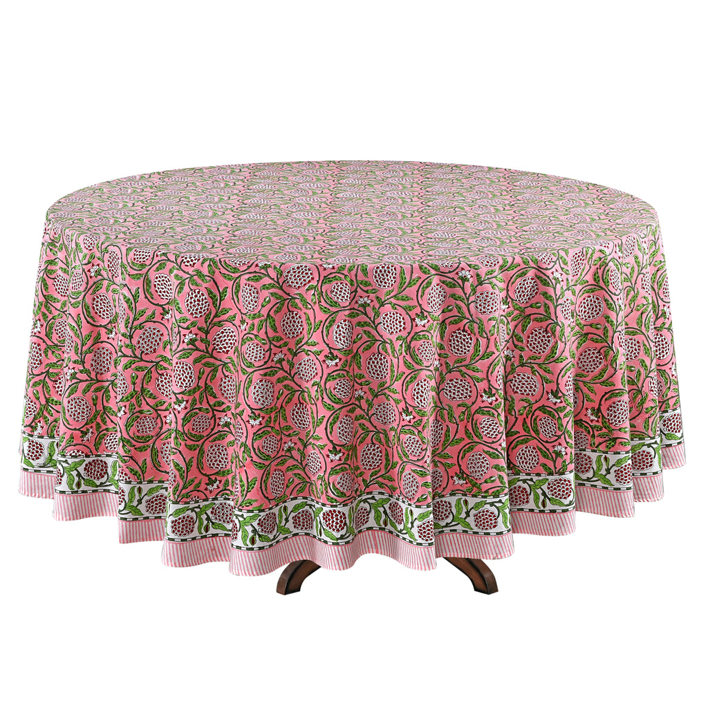 Strawberry Pink Round Tablecloth