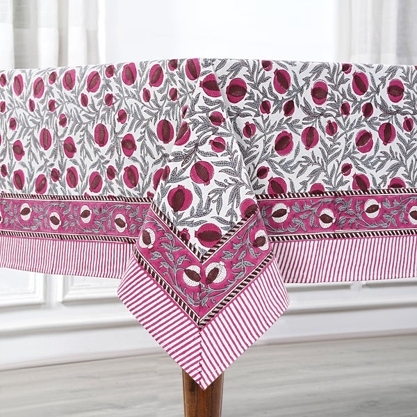 Sangria Red and Cerise Pink Pomegranate Design Tablecloth