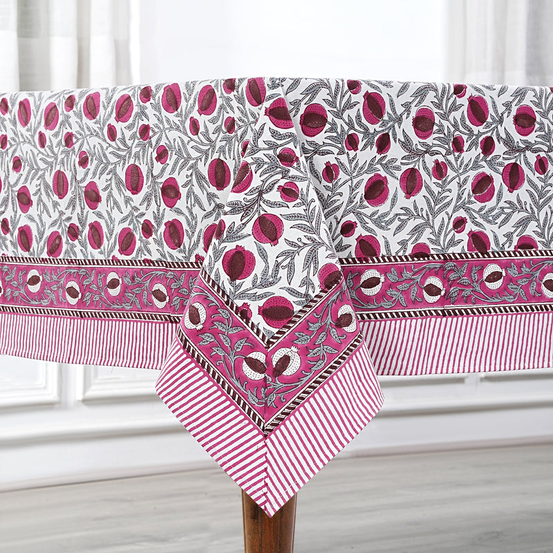 Sangria Red and Cerise Pink Pomegranate Design Tablecloth