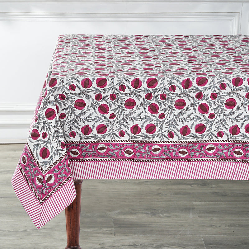 Sangria Red and Cerise Pink Pomegranate Design Tablecloth