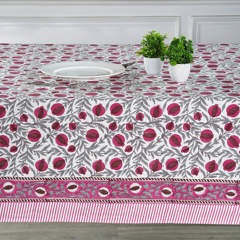 Sangria Red and Cerise Pink Pomegranate Design Tablecloth