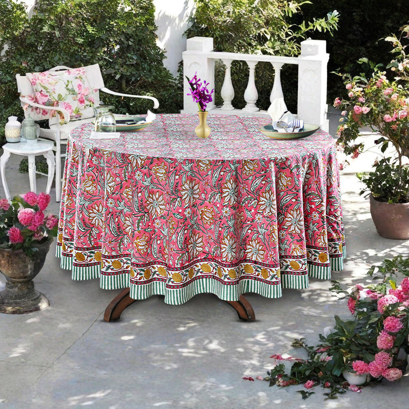 Candy Pink Round Tablecloth