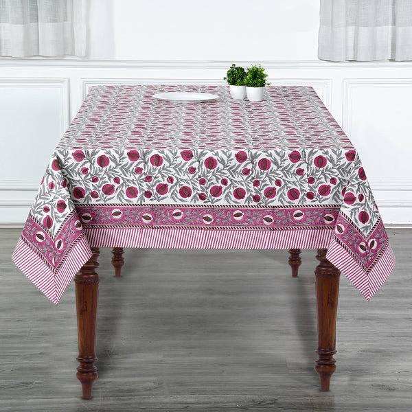 Sangria Red and Cerise Pink Pomegranate Design Tablecloth