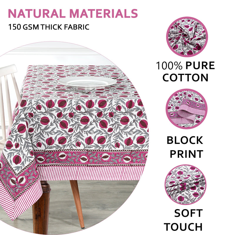 Sangria Red and Cerise Pink Pomegranate Design Tablecloth