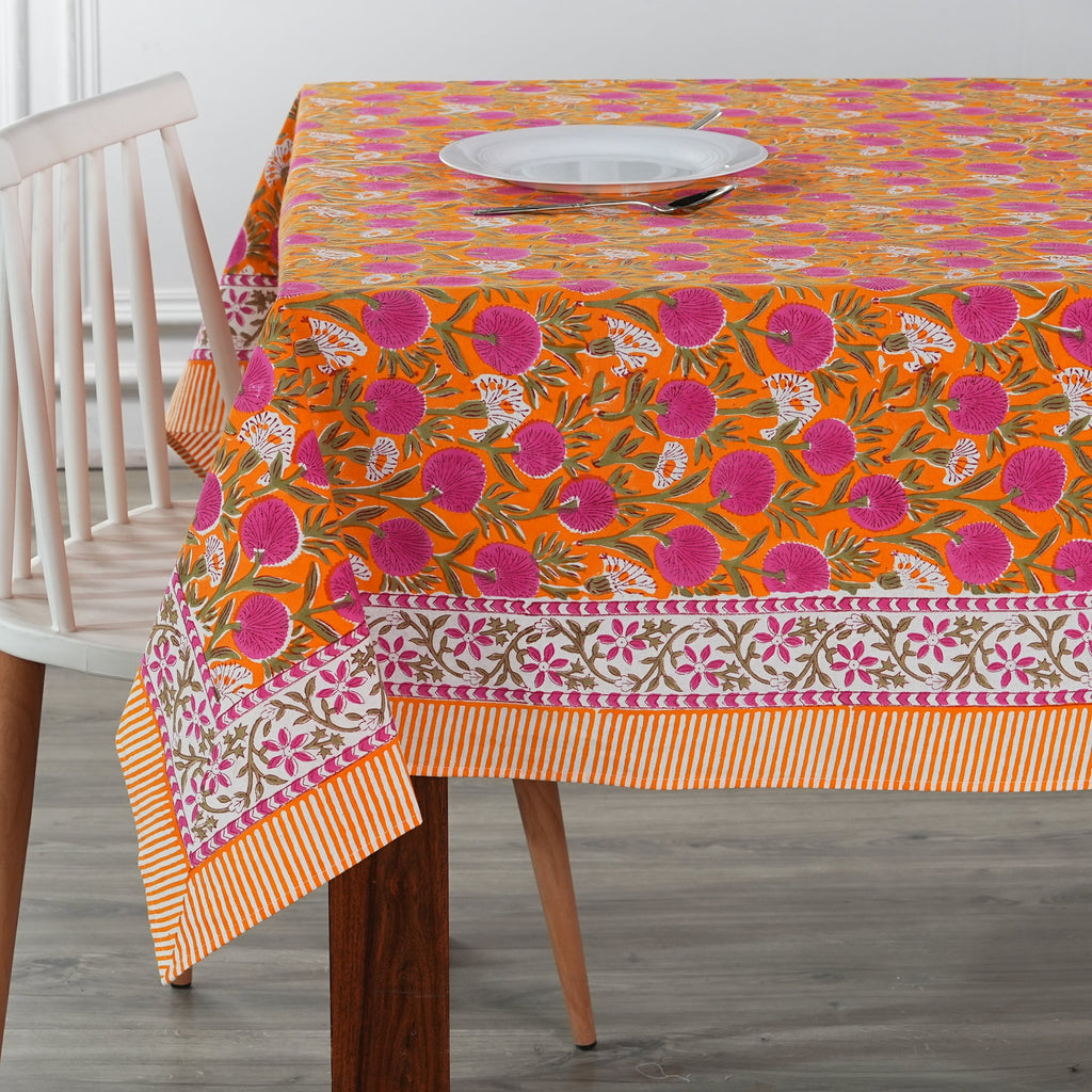 Tangerine Orange, Bubblegum Pink Tablecloth