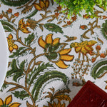 Five Call Golden Round Tablecloth