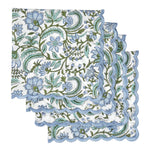 Columbia Blue Scallop Embroidery Napkins