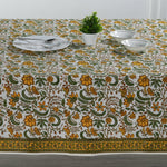 Five Call Golden Tablecloth