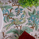 Russian Green, Peanut Brown Round Tablecloth