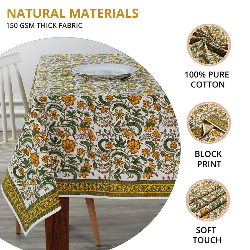 Five Call Golden Tablecloth