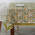 Five Call Golden Tablecloth