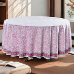 Rose Pink Jaal Cotton Tablecloth