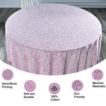 Rose Pink Jaal Cotton Tablecloth