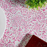 Rose Pink Jaal Cotton Tablecloth