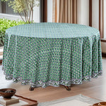 Basil Green Round Tablecloth