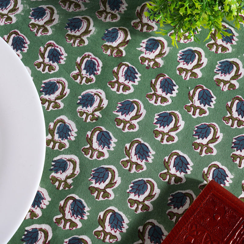 Basil Green Round Tablecloth