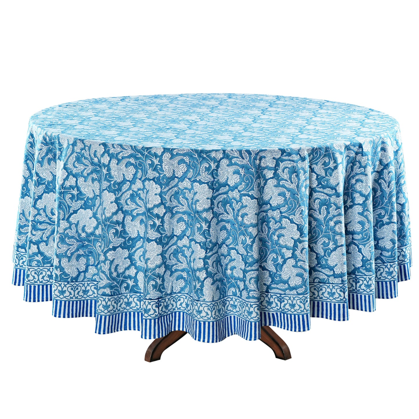 Turkish Blue Round Tablecloth