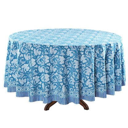 Turkish Blue Round Tablecloth
