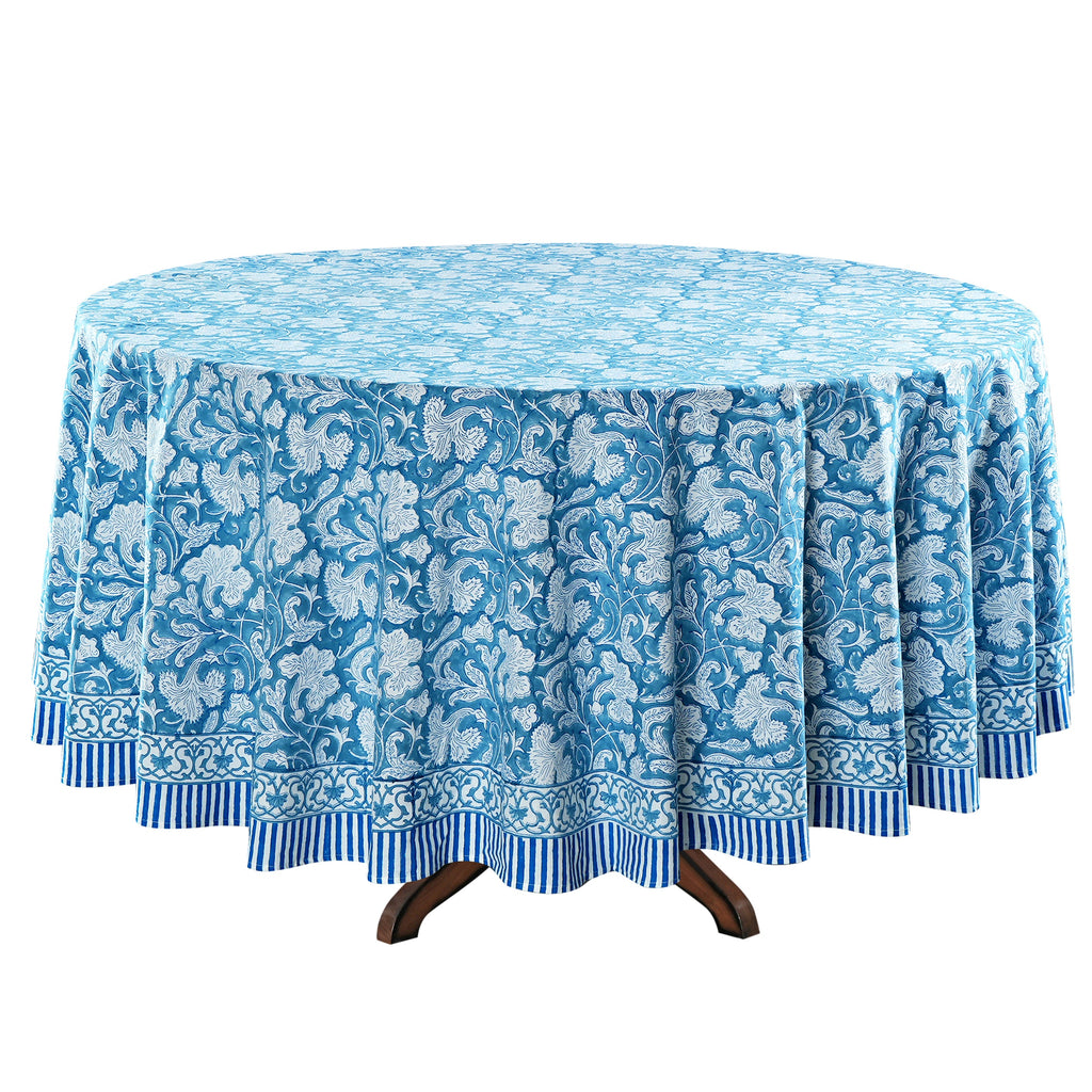 Turkish Blue Round Tablecloth