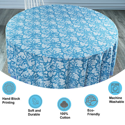 Turkish Blue Round Tablecloth