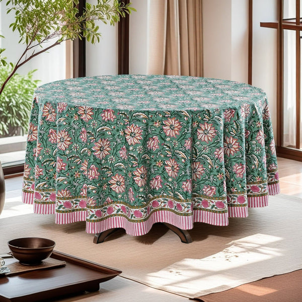 Viridian Green  Round Tablecloth