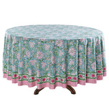Ice Blue Round Tablecloth