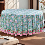 Ice Blue Round Tablecloth