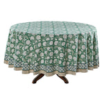 Old Moss Green Round Tablecloth