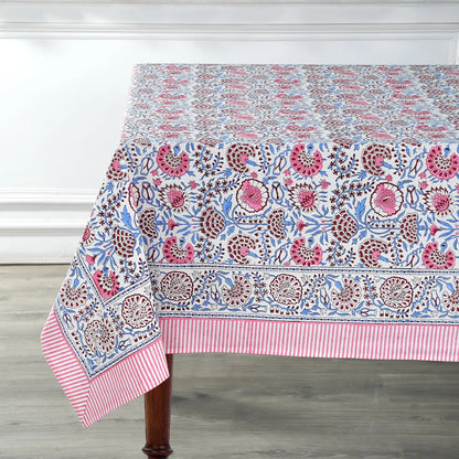 Pigeon Blue and Flamingo Pink Rectangle Tablecloth