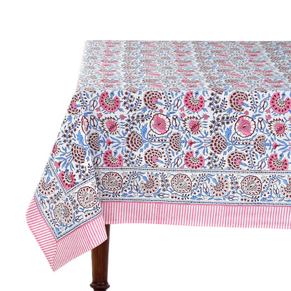 Pigeon Blue and Flamingo Pink Rectangle Tablecloth