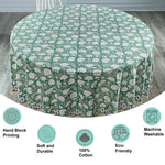 Old Moss Green Round Tablecloth