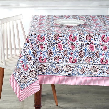 Pigeon Blue and Flamingo Pink Rectangle Tablecloth