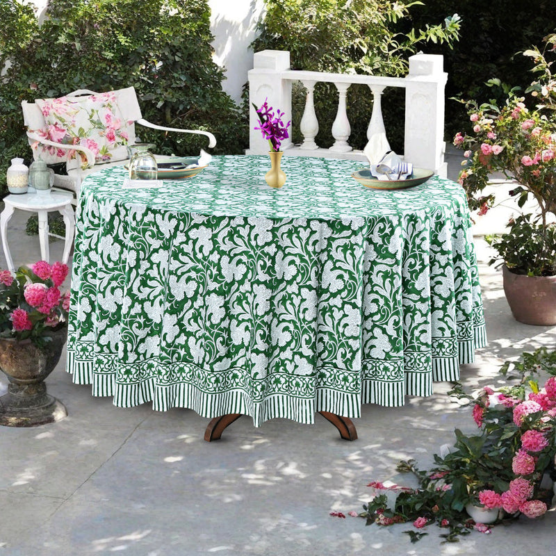 Pantone Artichoke green Round Tablecloth