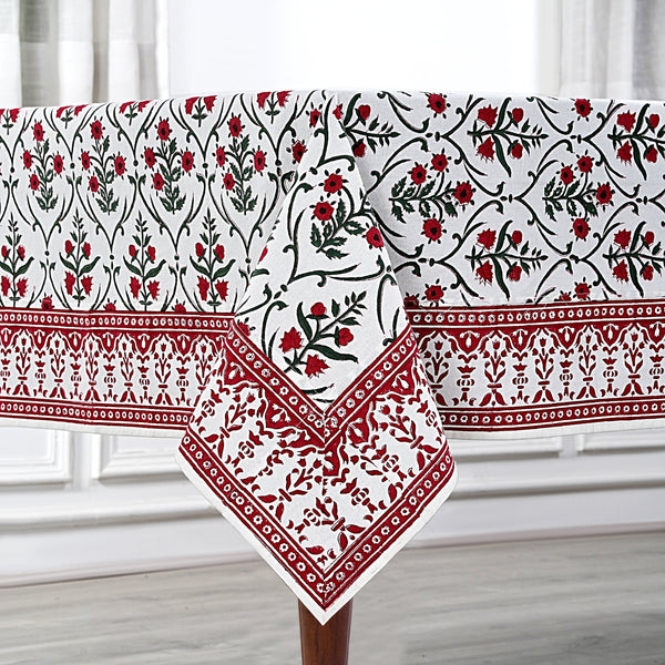Ruby Red And Emerald Green Tablecloth