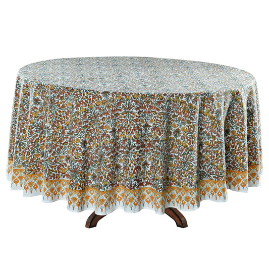 Goldenrod Yellow Round Tablecloth