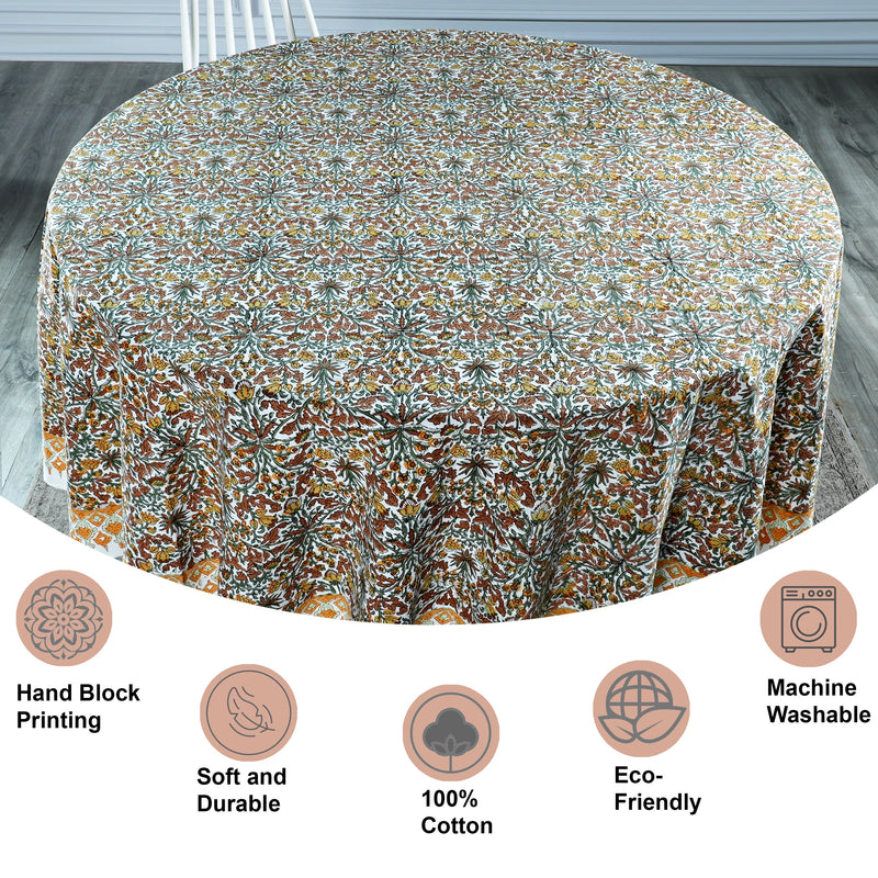 Goldenrod Yellow Round Tablecloth
