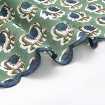 Basil Green Scallop Embroidery Napkins