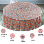 Dark Salmon Pink Round Tablecloth