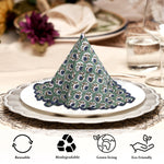 Basil Green Scallop Embroidery Napkins