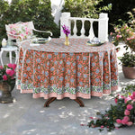 Dark Salmon Pink Round Tablecloth