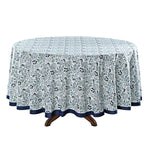 Denim and Baby Blue Round Tablecloth